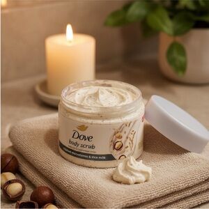 Dove Exfoliating Body Scrub Crushed Macadamia & Rice Milk NWT